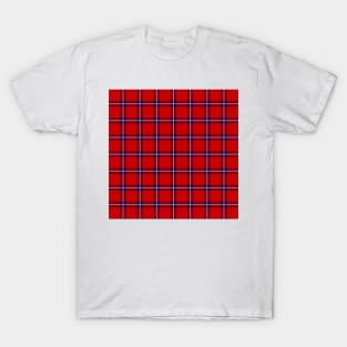 Red orange and Blue Tartan Plaid Pattern T-Shirt